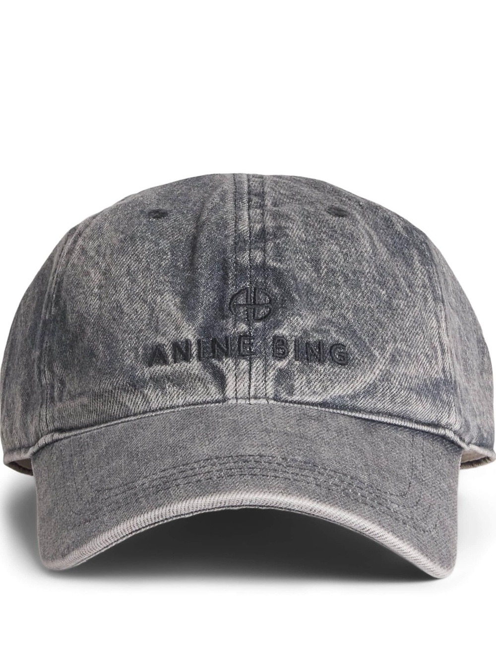 NWT ANINE BING Jeremy logo-embroidered baseball cap grey denim
